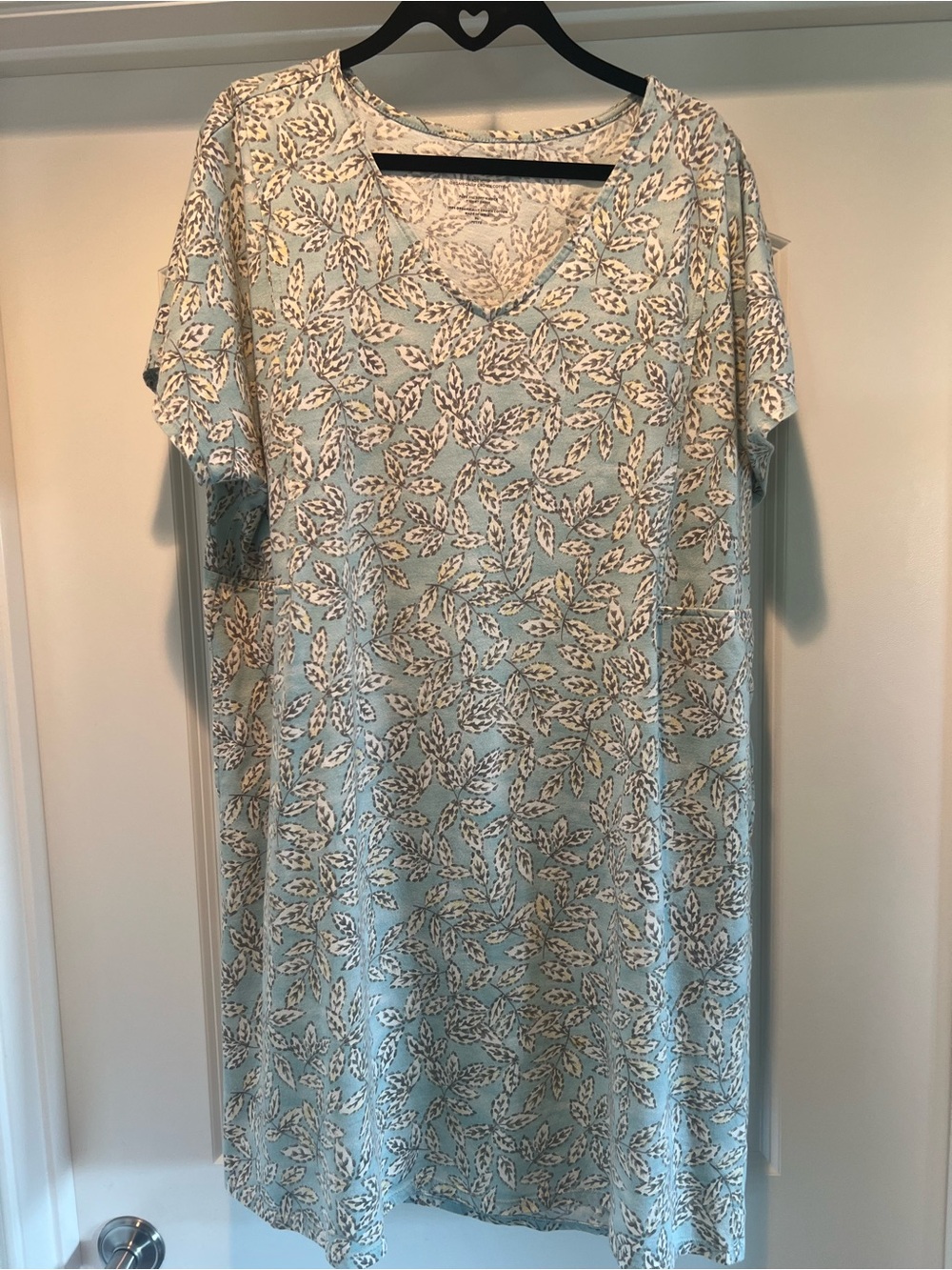 J. Jill Light Blue Leaf-Print Midi Dress XLP